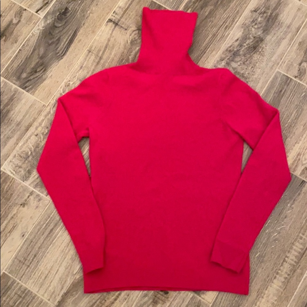 Ann Taylor Cashmere, Hot Pink Turtleneck in small